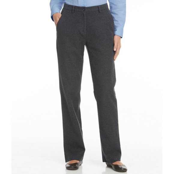 NWT Womens Size 16 16x30 LL Bean Dark Gray Midweight Classic Fit Flannel Pants - Picture 1 of 3